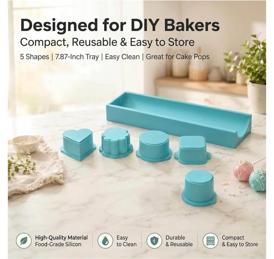 Cake Pop Mold Set with 6.3-Inch Tray