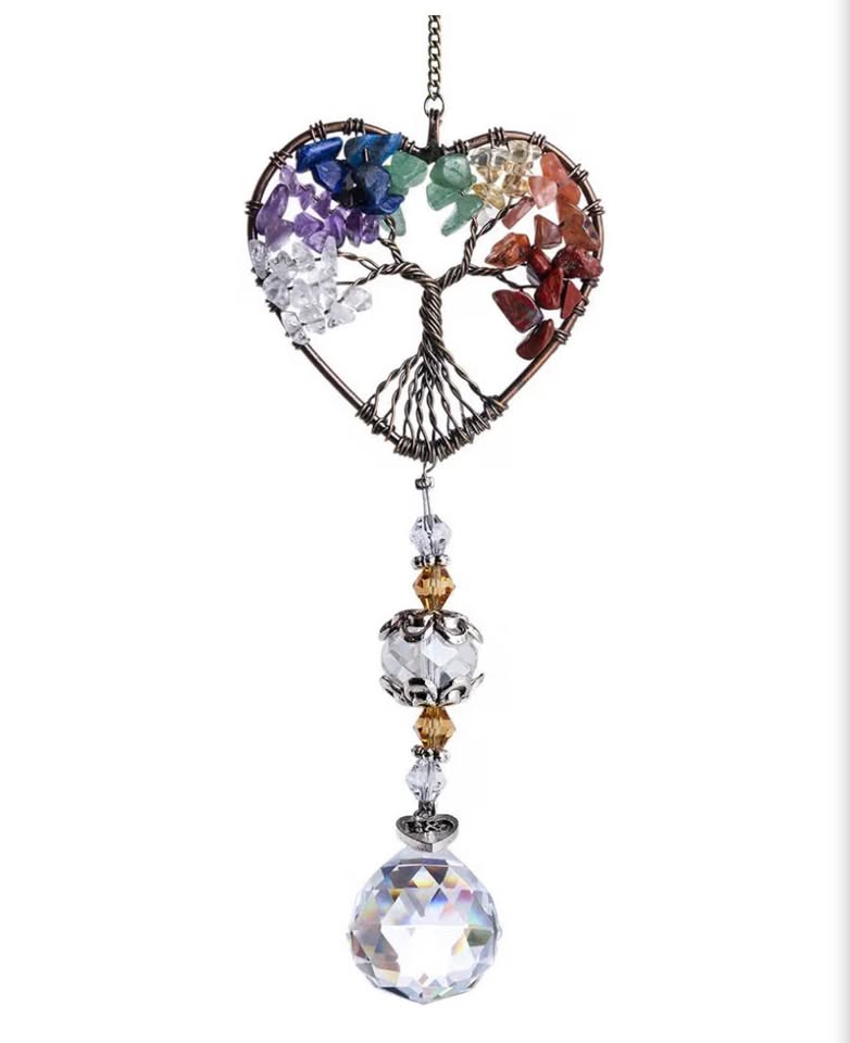 Handmade Tree of Life Crystal Suncatcher