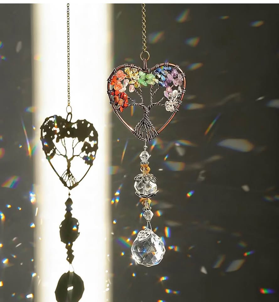 Handmade Tree of Life Crystal Suncatcher