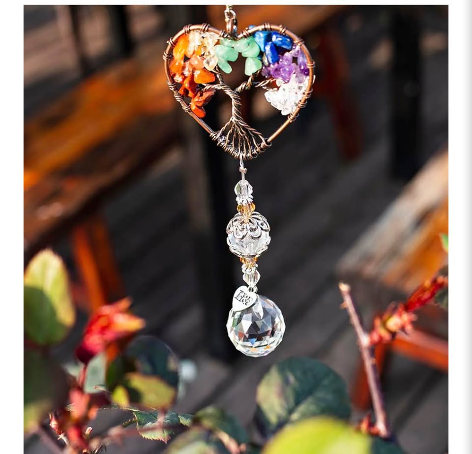 Handmade Tree of Life Crystal Suncatcher