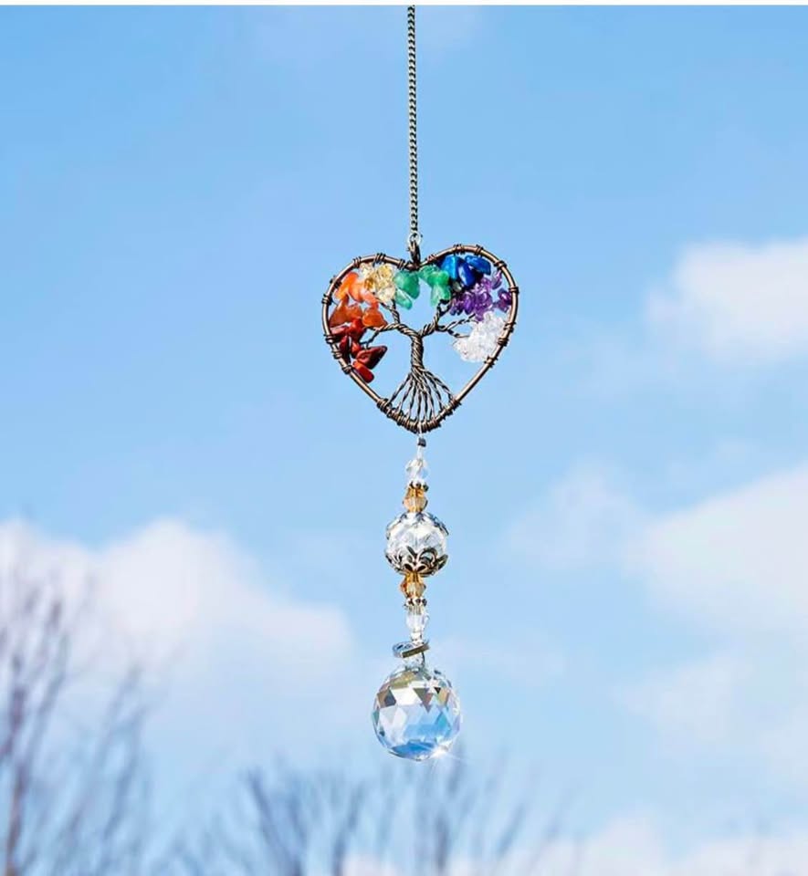 Handmade Tree of Life Crystal Suncatcher