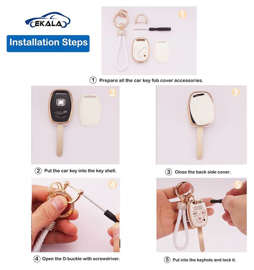 CEKALA Car Key Fob Cover with Keychain
