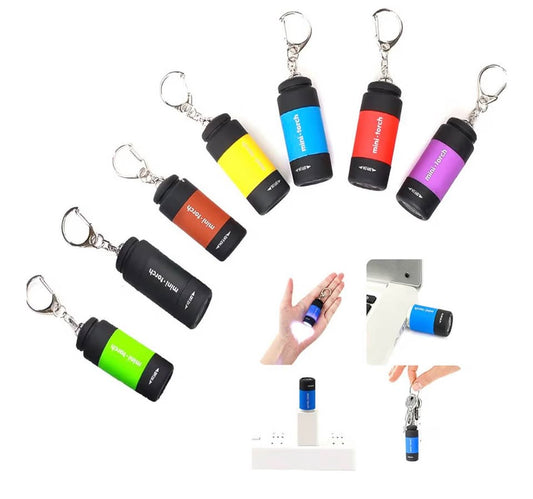 Mini Keychain Flashlight, 50 Lumen USB Rechargeable Small Pocket LED Torch Flash