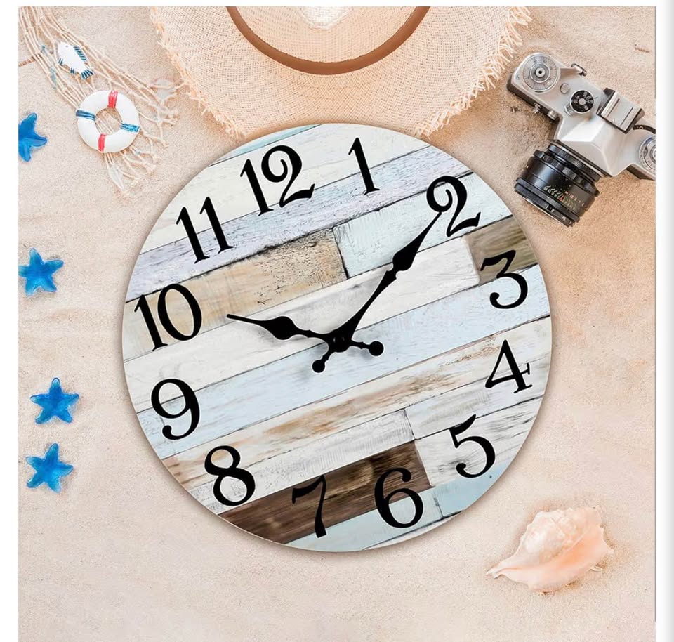 Rustic Coastal Wall Clock