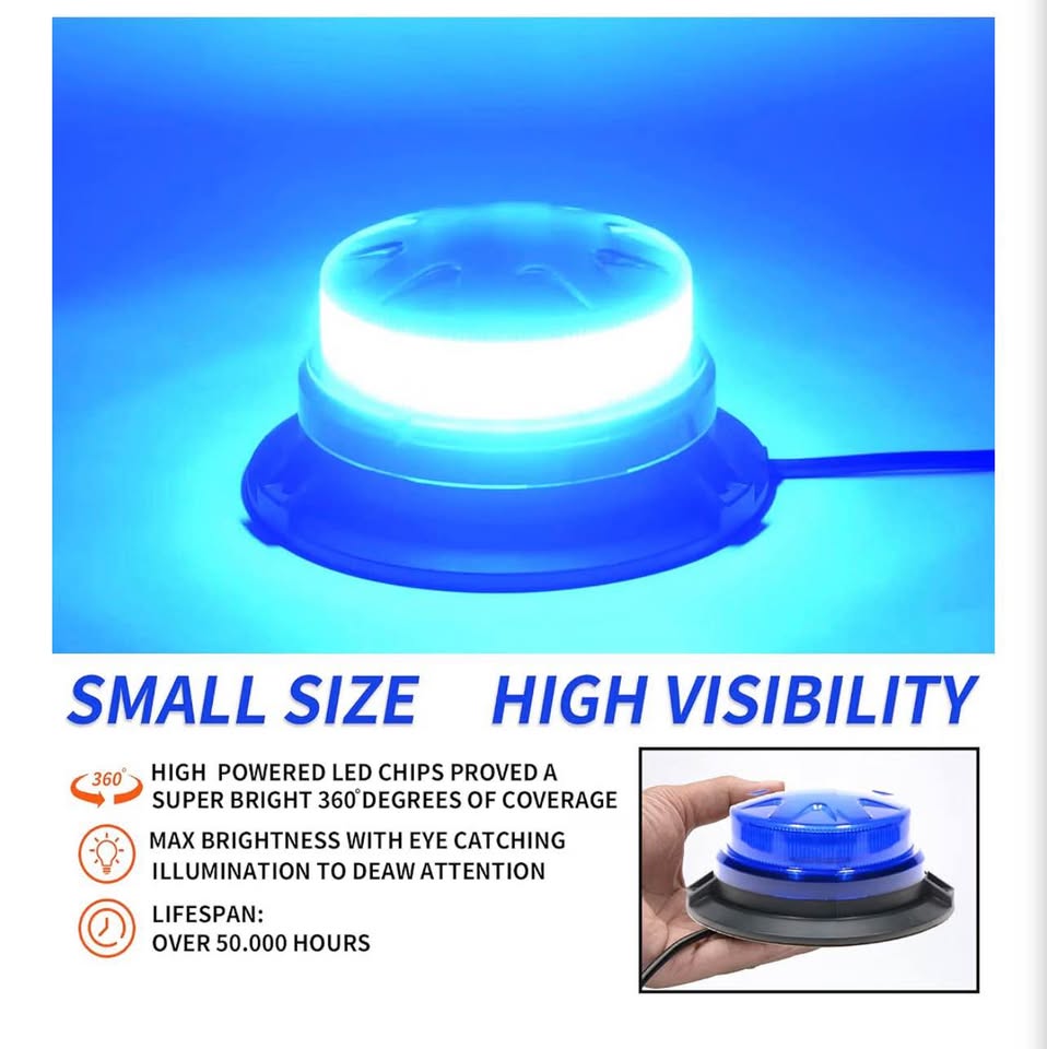 Blue Led Emergency Strobe Beacon Lights for Car Vehicles 12V 24V 24-LEDs
Magneti