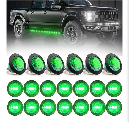 20-Piece Green Dual-Function LED Marker Lights