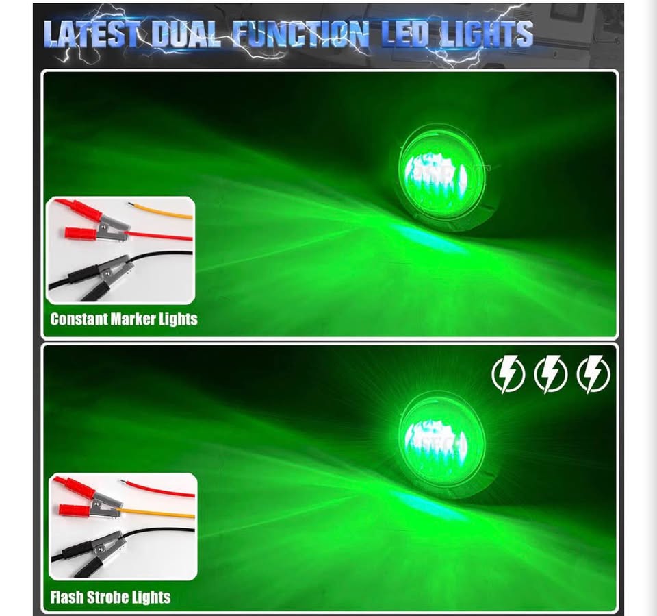 20-Piece Green Dual-Function LED Marker Lights