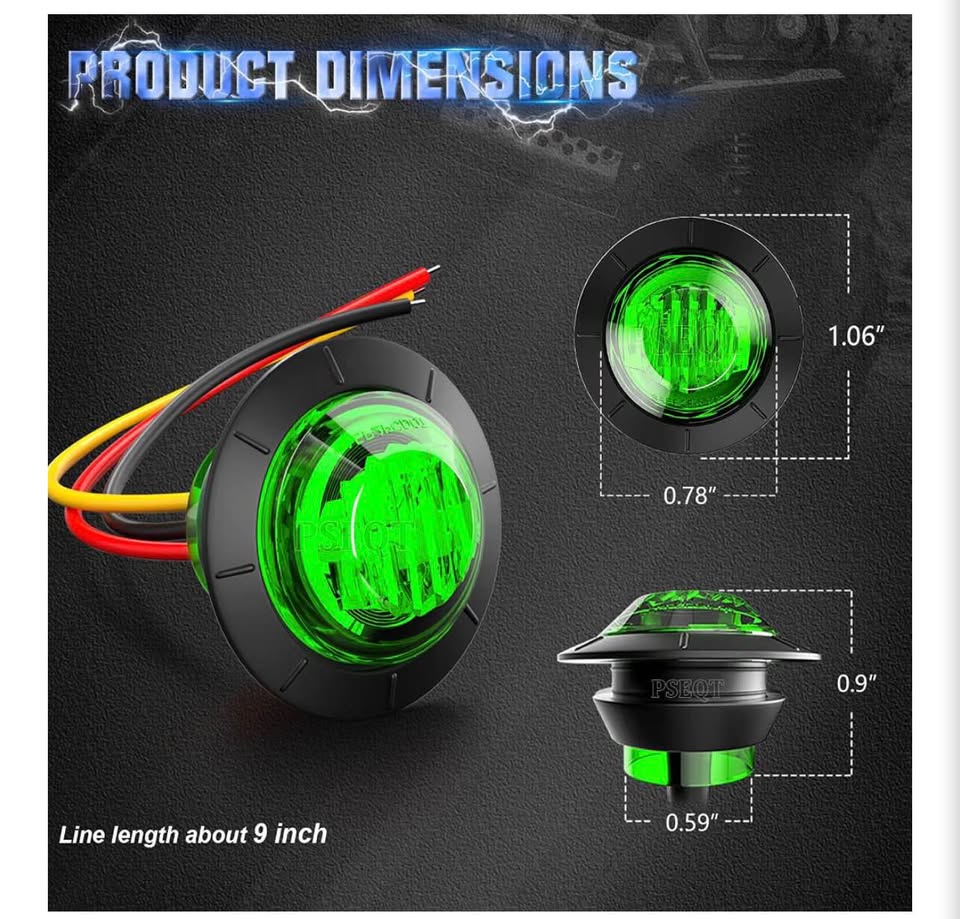 20-Piece Green Dual-Function LED Marker Lights