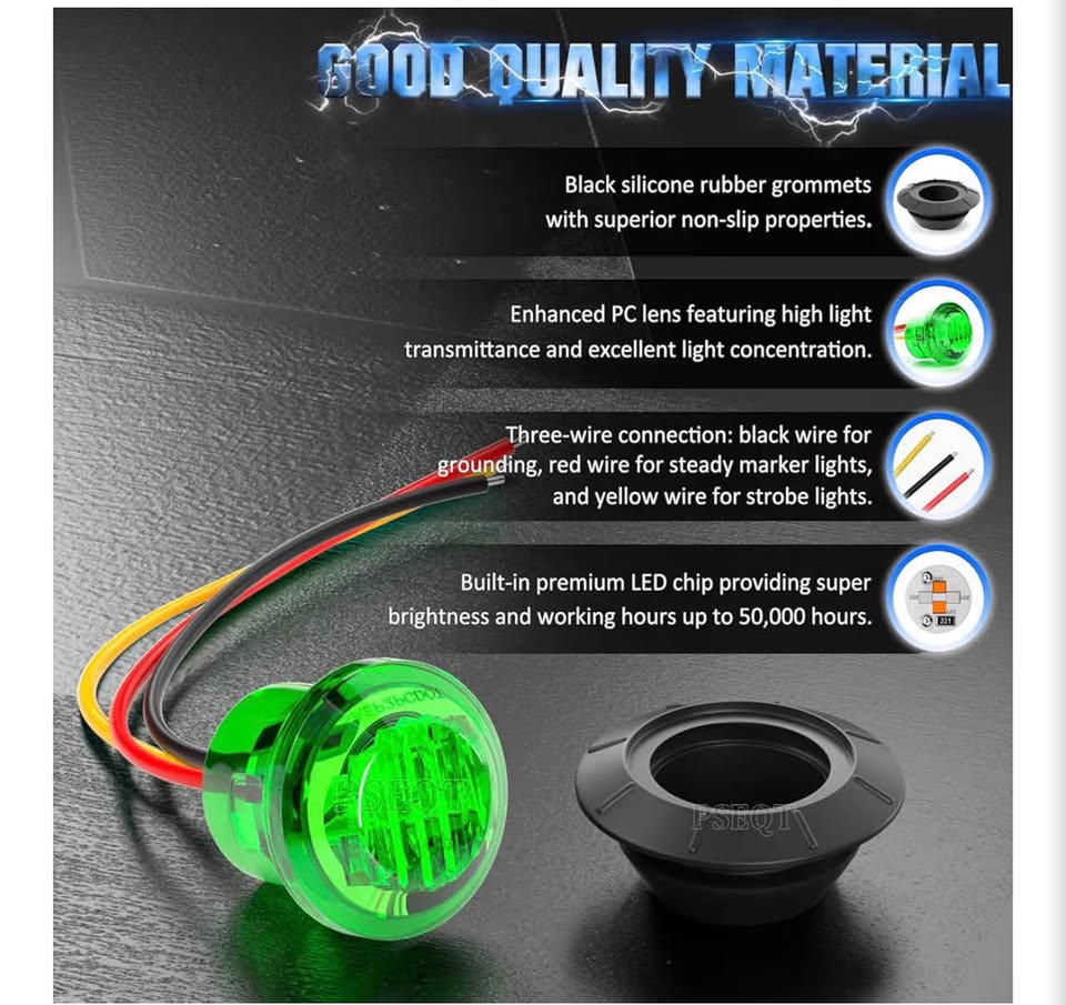 20-Piece Green Dual-Function LED Marker Lights