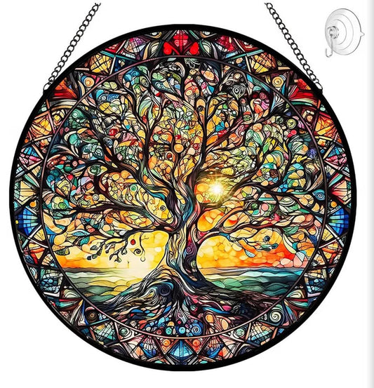 Tree of Life Stained Glass Suncatcher