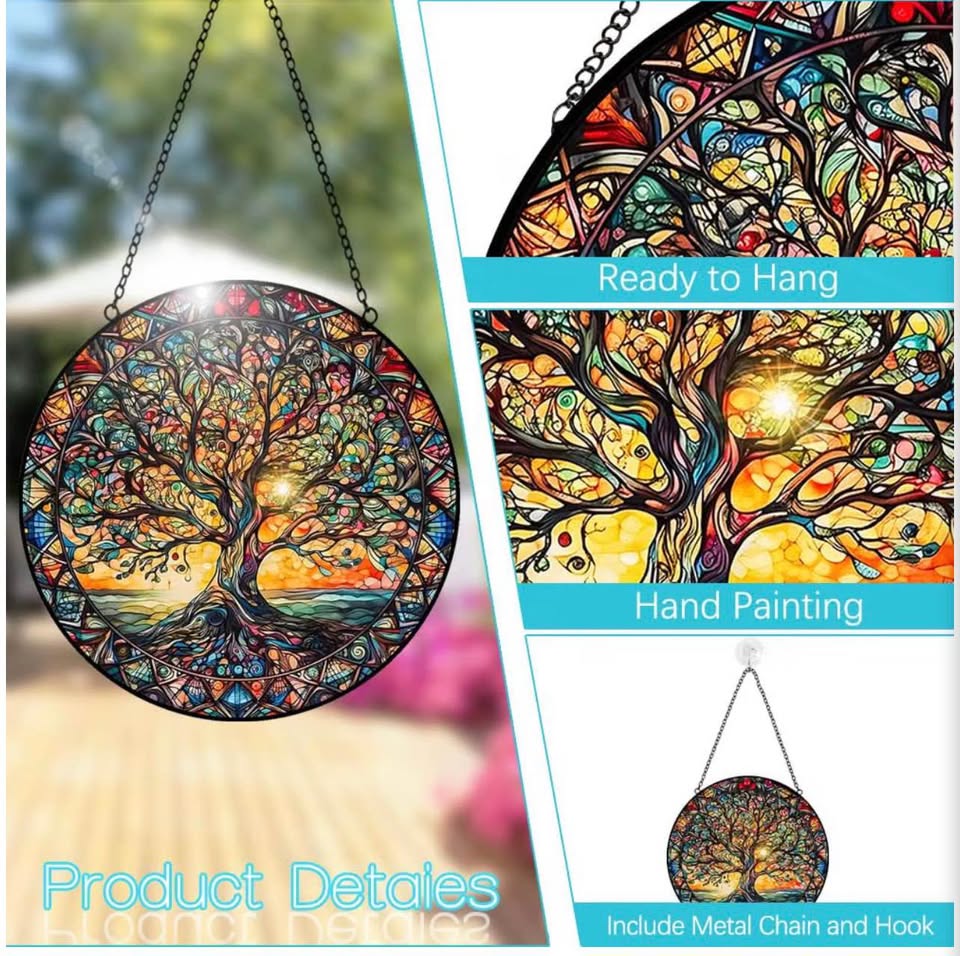 Tree of Life Stained Glass Suncatcher