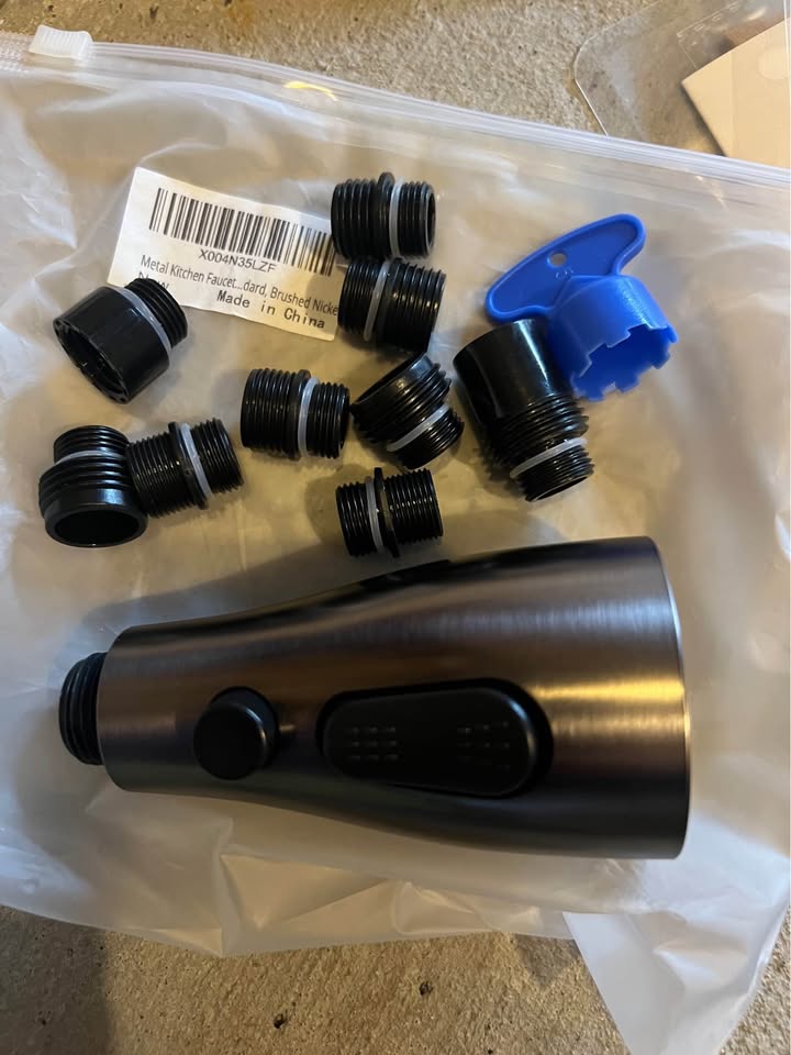 Pull Down Spray Head for Kitchen Faucet, 3 Modes with 9 Adapters, Faucet Head Re