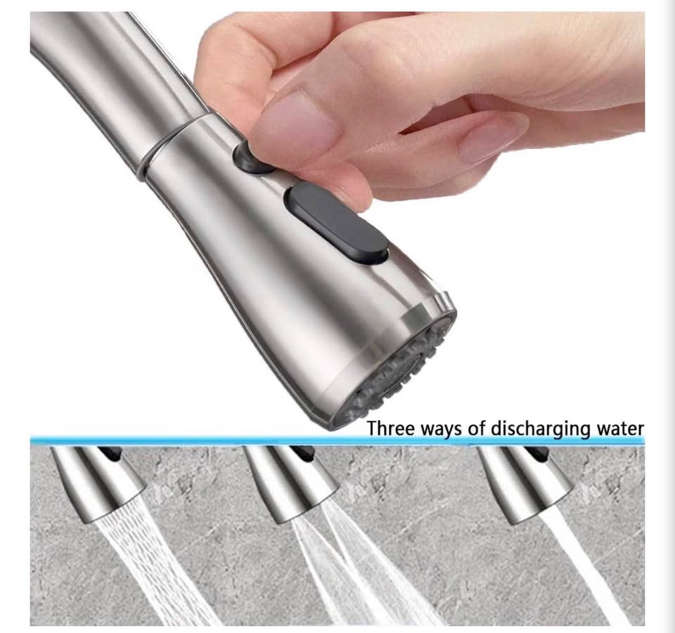 Pull Down Spray Head for Kitchen Faucet, 3 Modes with 9 Adapters, Faucet Head Re