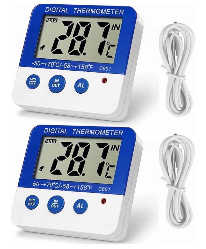 Fridge Freezer Thermometer Max/Min Memory Refrigerator Thermometer High & Low Te