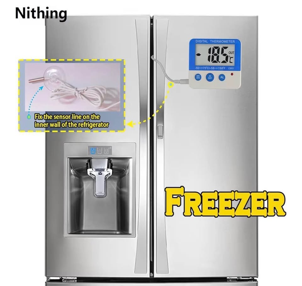 Fridge Freezer Thermometer Max/Min Memory Refrigerator Thermometer High & Low Te