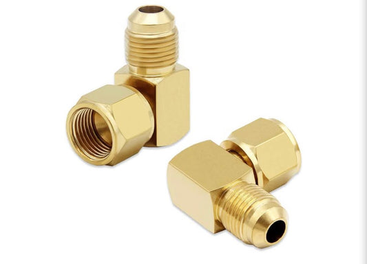 2PCS 90° Elbow Flare Swivel Fitting 3/8" Female to Male Connector