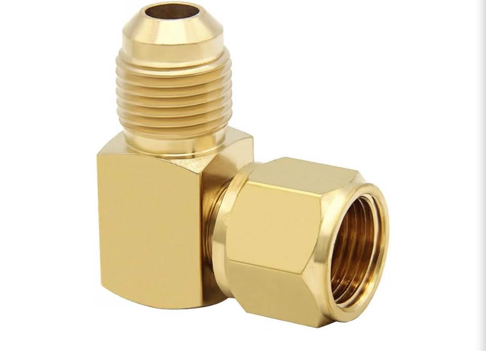 2PCS 90° Elbow Flare Swivel Fitting 3/8" Female to Male Connector