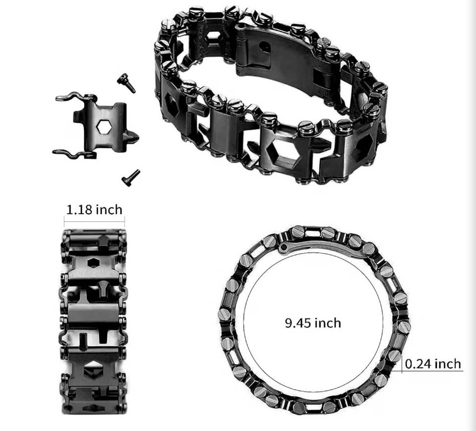 29-in-1 Stainless Steel Multi-Tool Bracelet