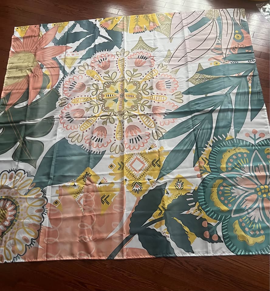 Floral Mandala Shower Curtain with Hook