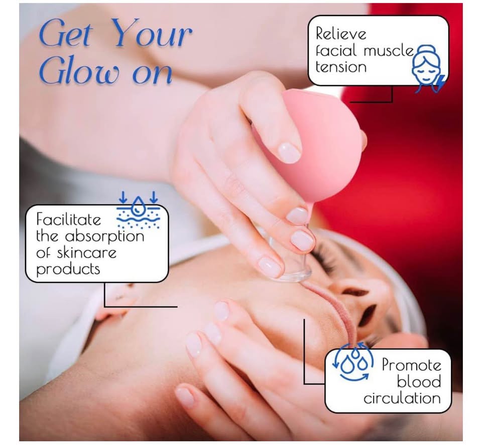 4 PCS Glass Facial Cupping Set | Silicone Vacuum Suction | Cupping Massage Thera