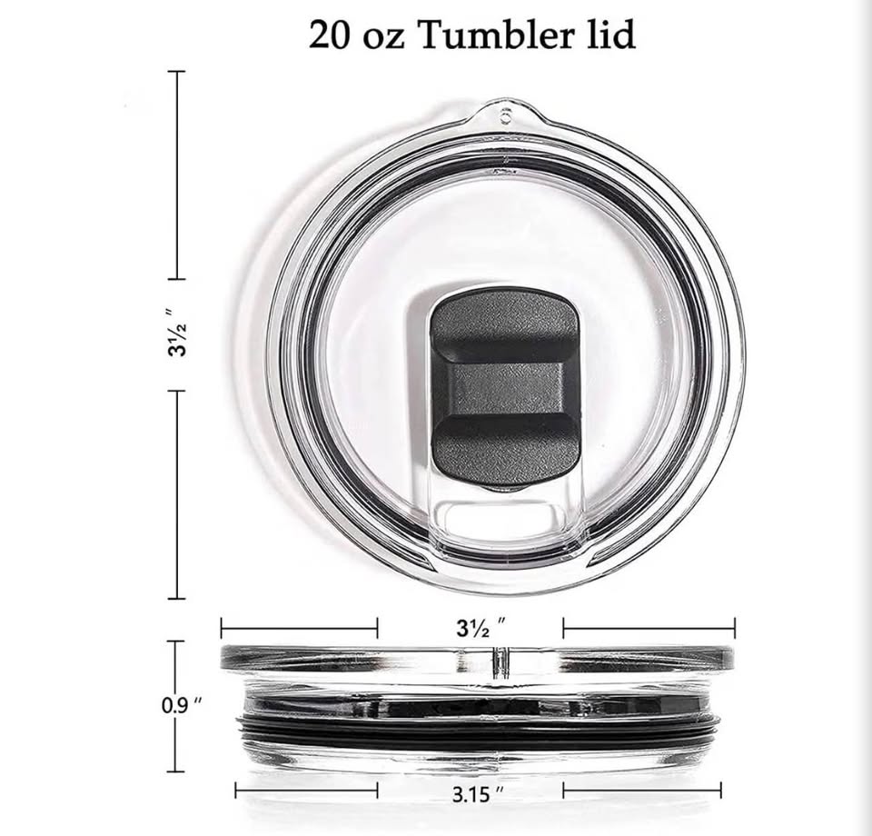 Tumbler Lid for YETI Rambler Cup, 20oz 2 Pcs Magnetic Spillproof Replacement Cov