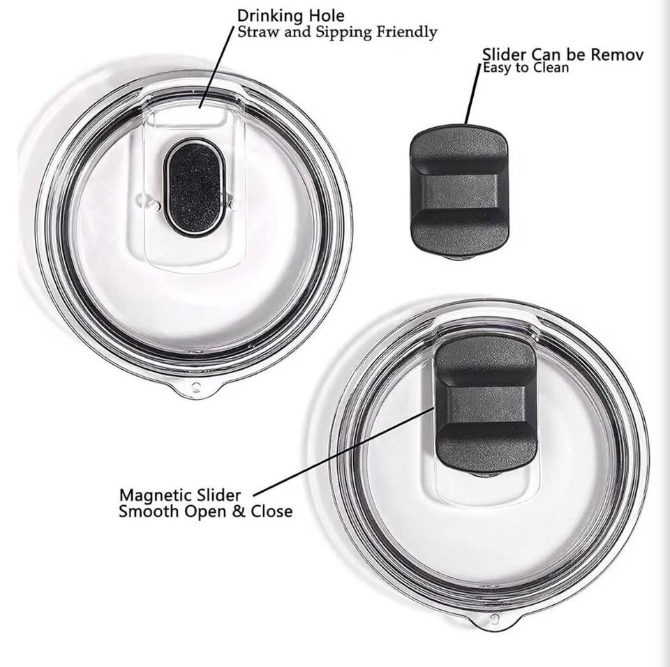 Tumbler Lid for YETI Rambler Cup, 20oz 2 Pcs Magnetic Spillproof Replacement Cov