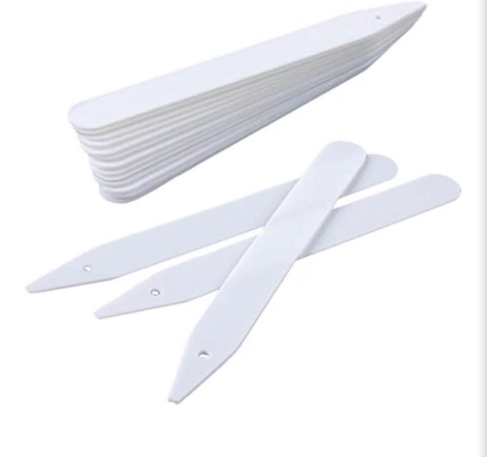 100-Piece White Plastic Plant Labels (12cm)