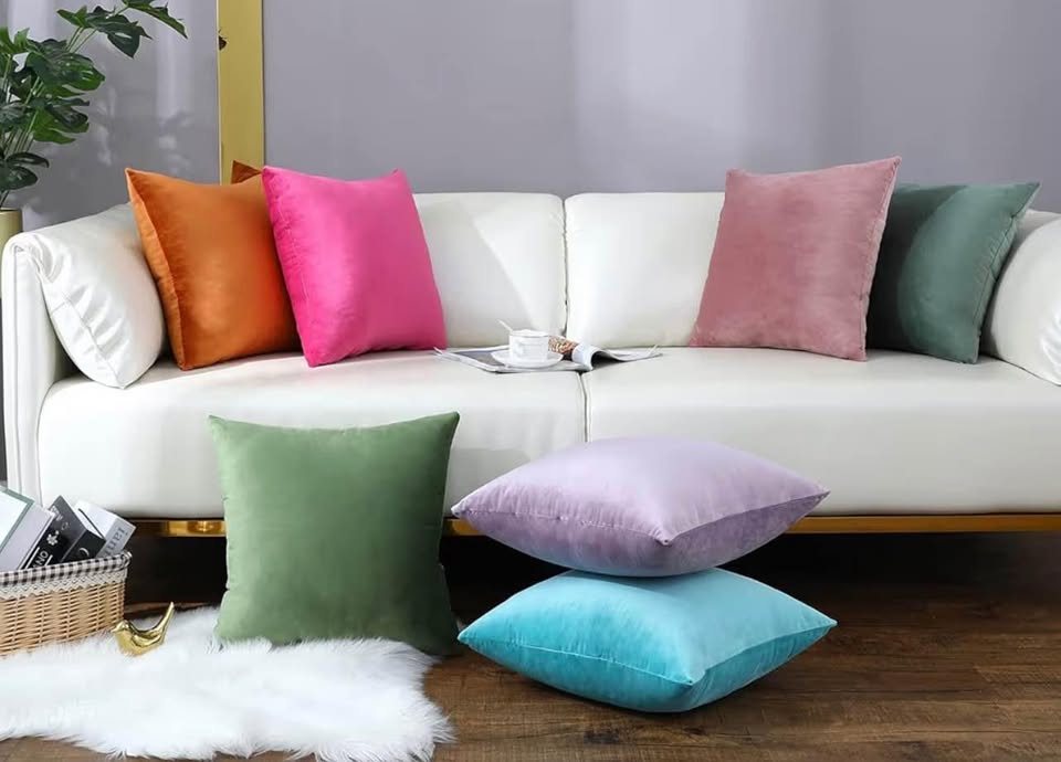Set of 2 Sage Green Velvet Throw Pillow Covers16x16inch
