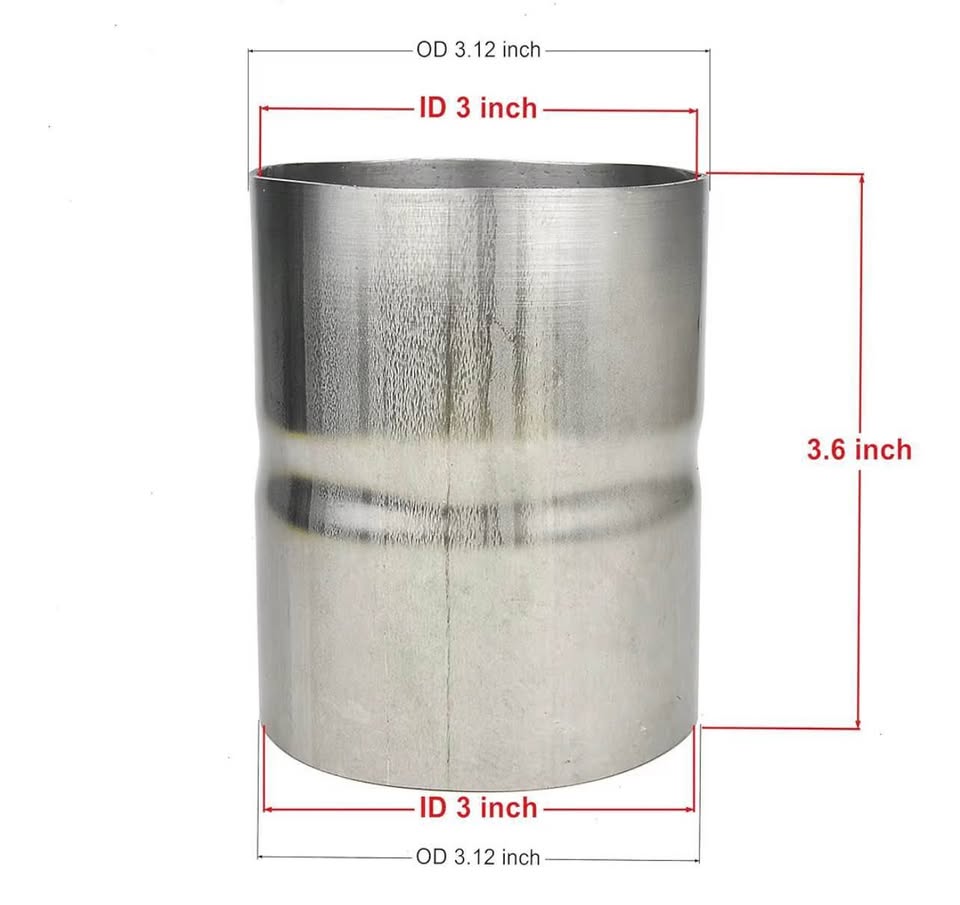 Universal ID 3" Exhaust Coupler Stainless Steel Exhaust Adapter