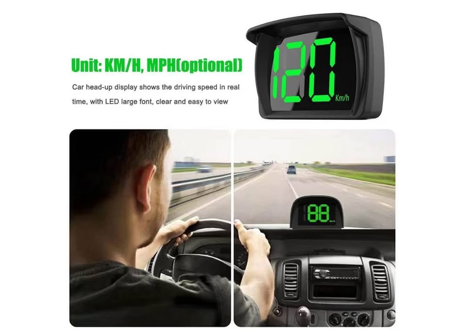 Shkalacar Car HUD Headup Display KM/H MPH GPS Digital Speedometer with LED Large