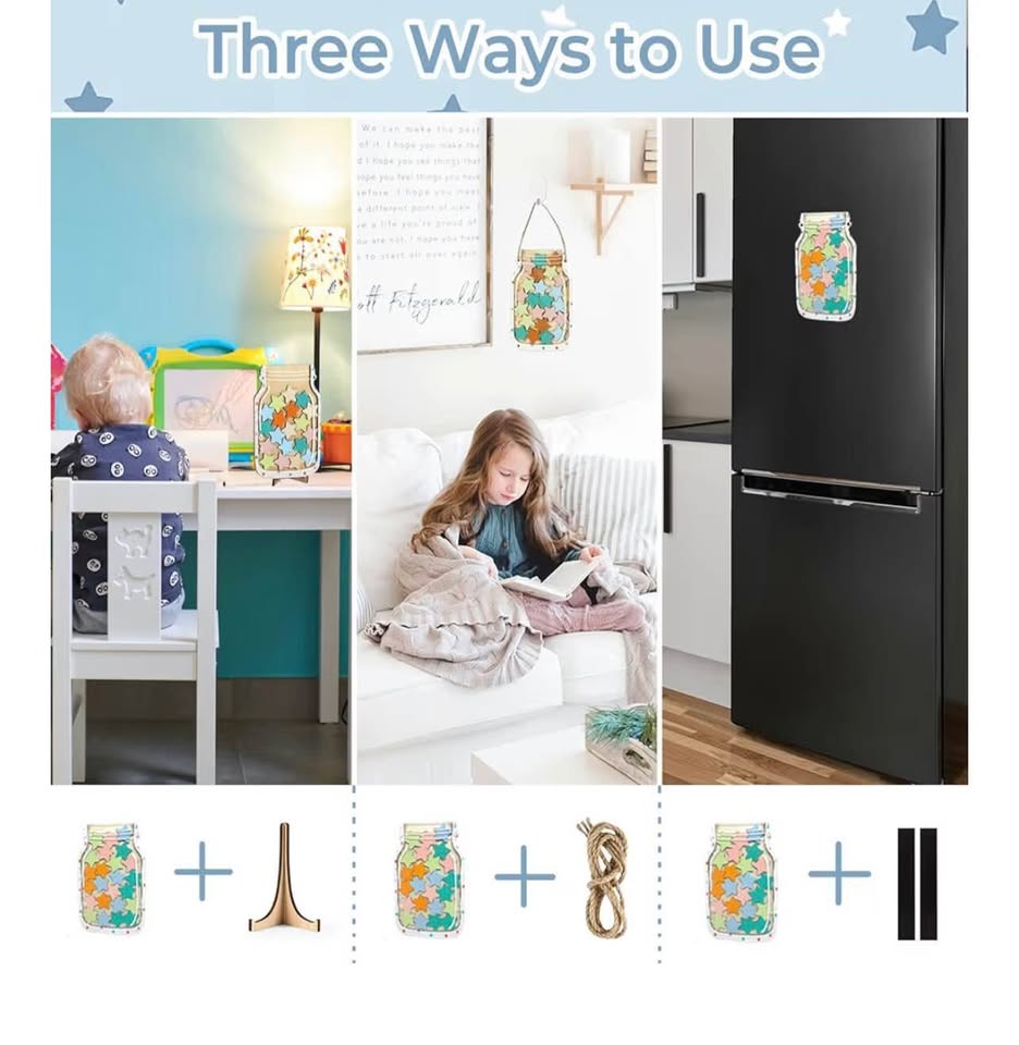 2 Pack Star Reward Jar Set, Magnetic Reward Jar for Classroom Reward System, Tod