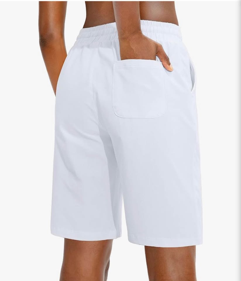 White Cotton Athletic Shorts，XXL