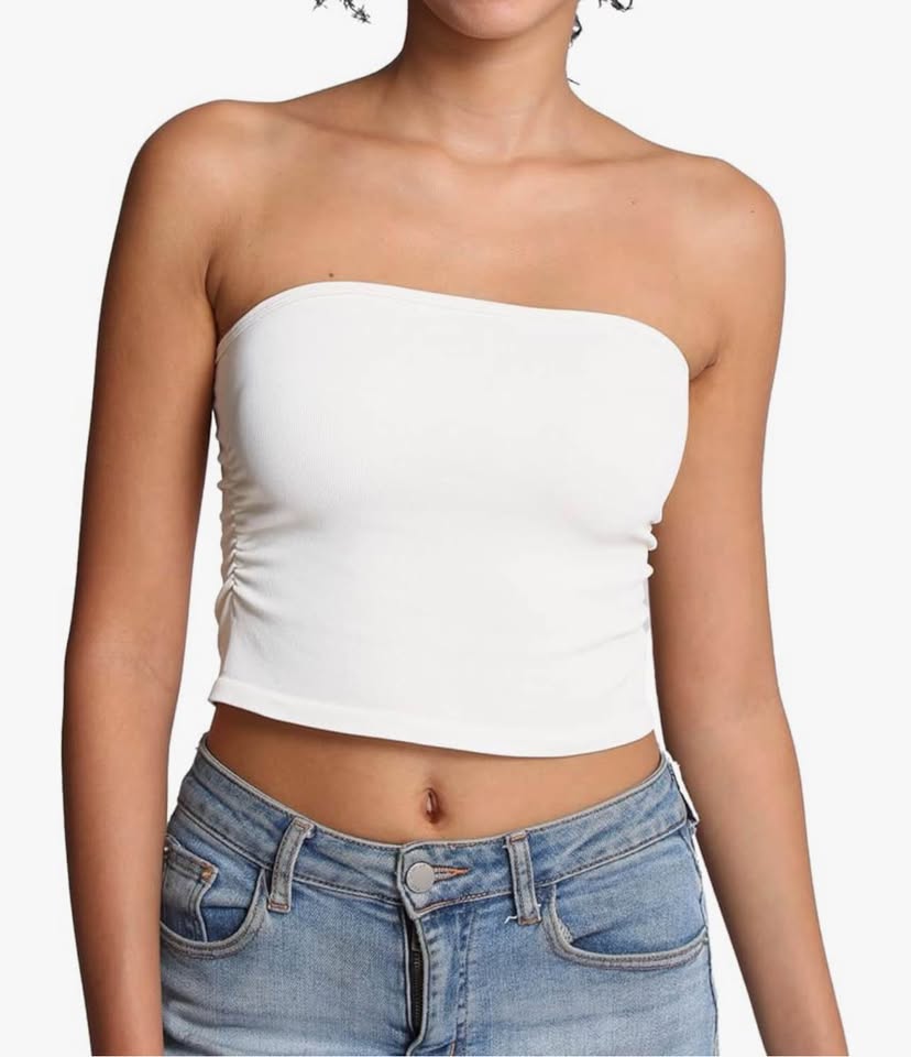 Tube Tops for Women Strapless Bandeau Sleeveless Crop Top Basic Backless Summer 
