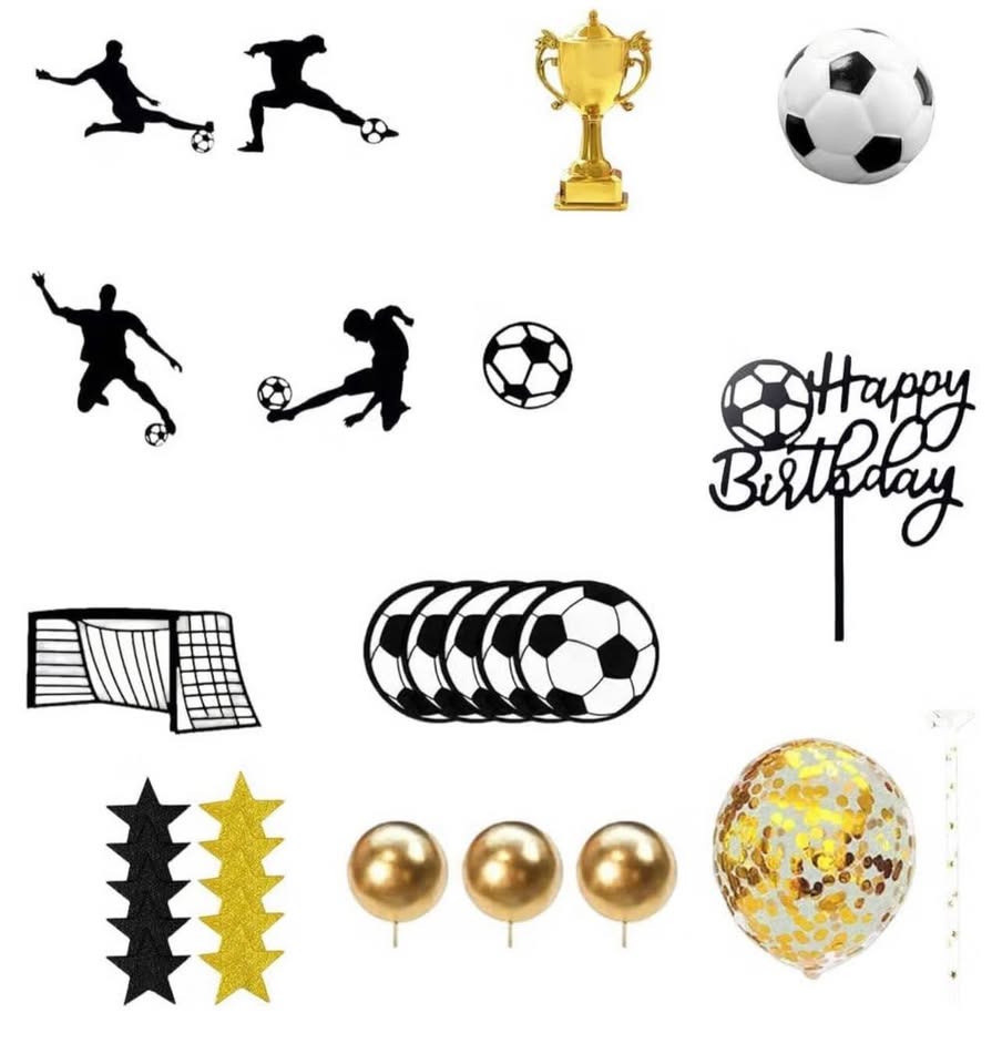Soccer Birthday Cake Topper Set