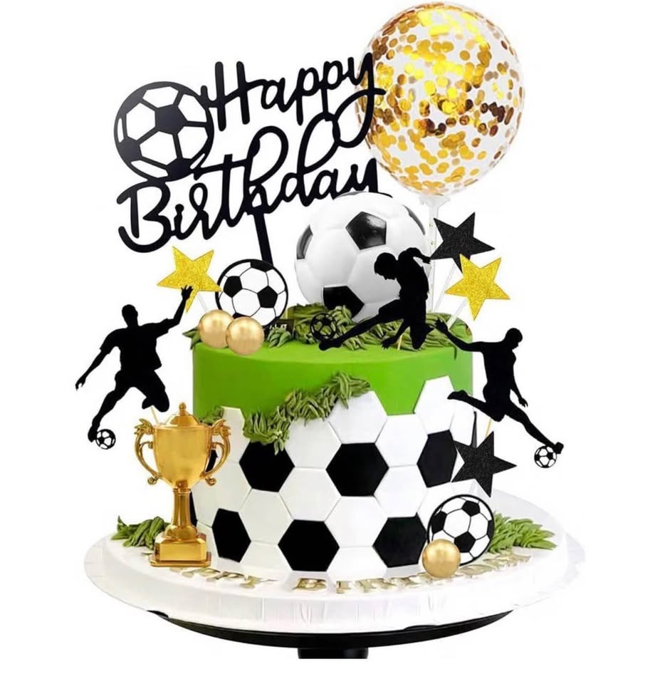 Soccer Birthday Cake Topper Set