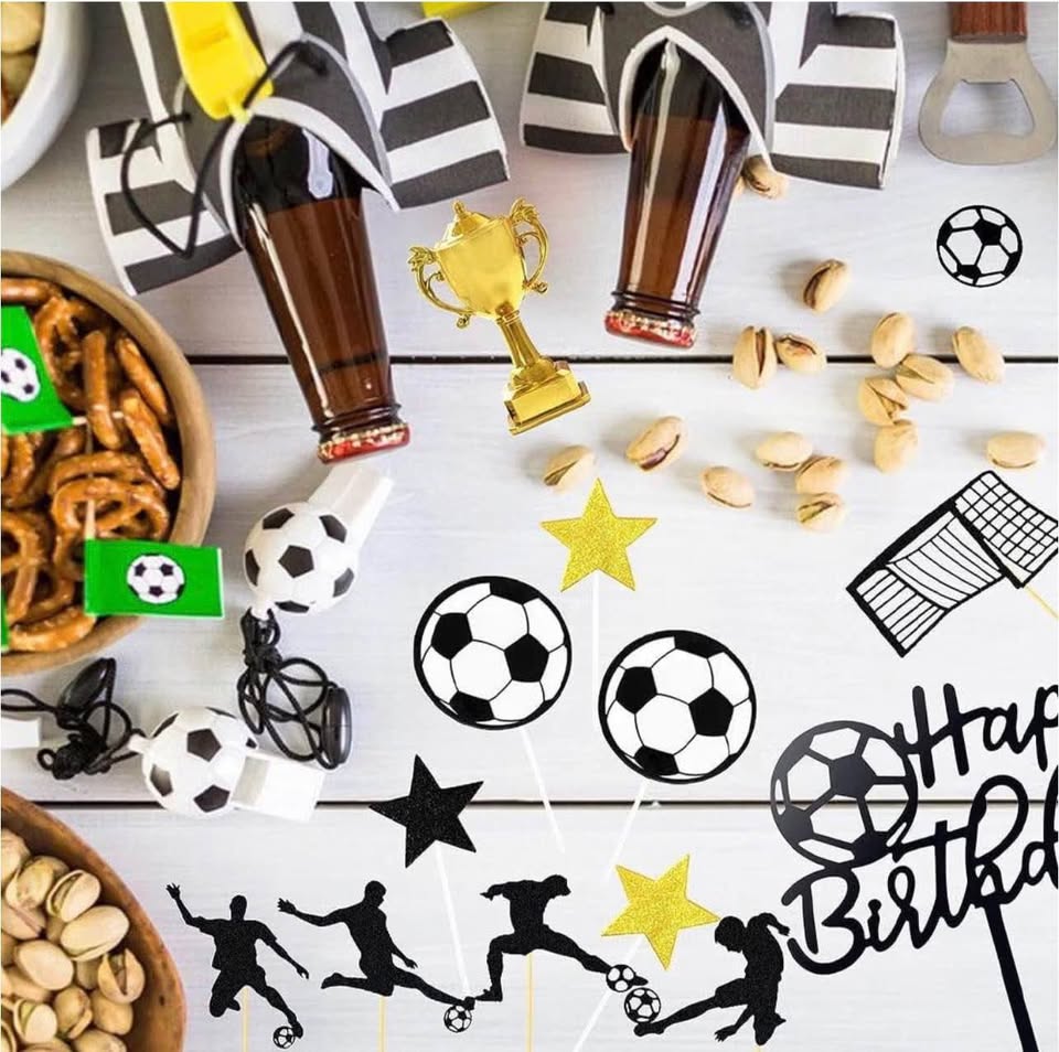 Soccer Birthday Cake Topper Set