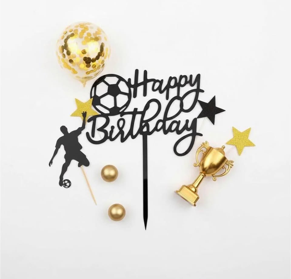 Soccer Birthday Cake Topper Set