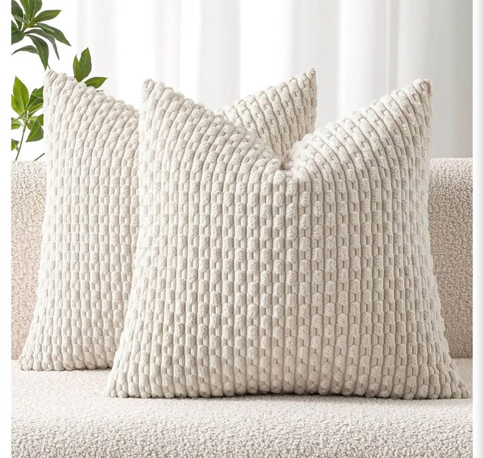 2-pack Textured Square Throw Pillow Covers20x20inch