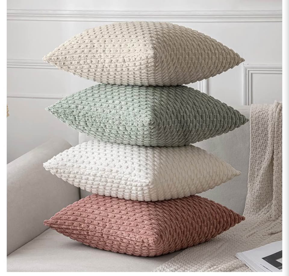 2-pack Textured Square Throw Pillow Covers20x20inch