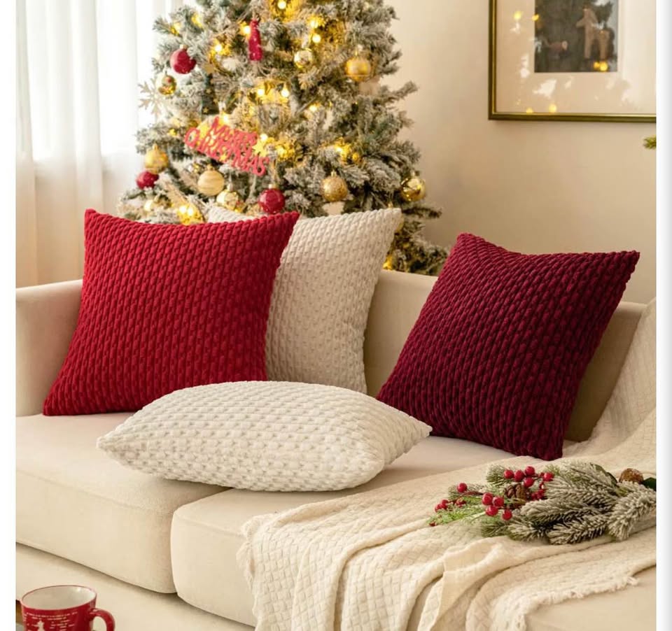 2-pack Textured Square Throw Pillow Covers20x20inch