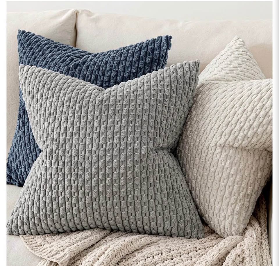 2-pack Textured Square Throw Pillow Covers20x20inch