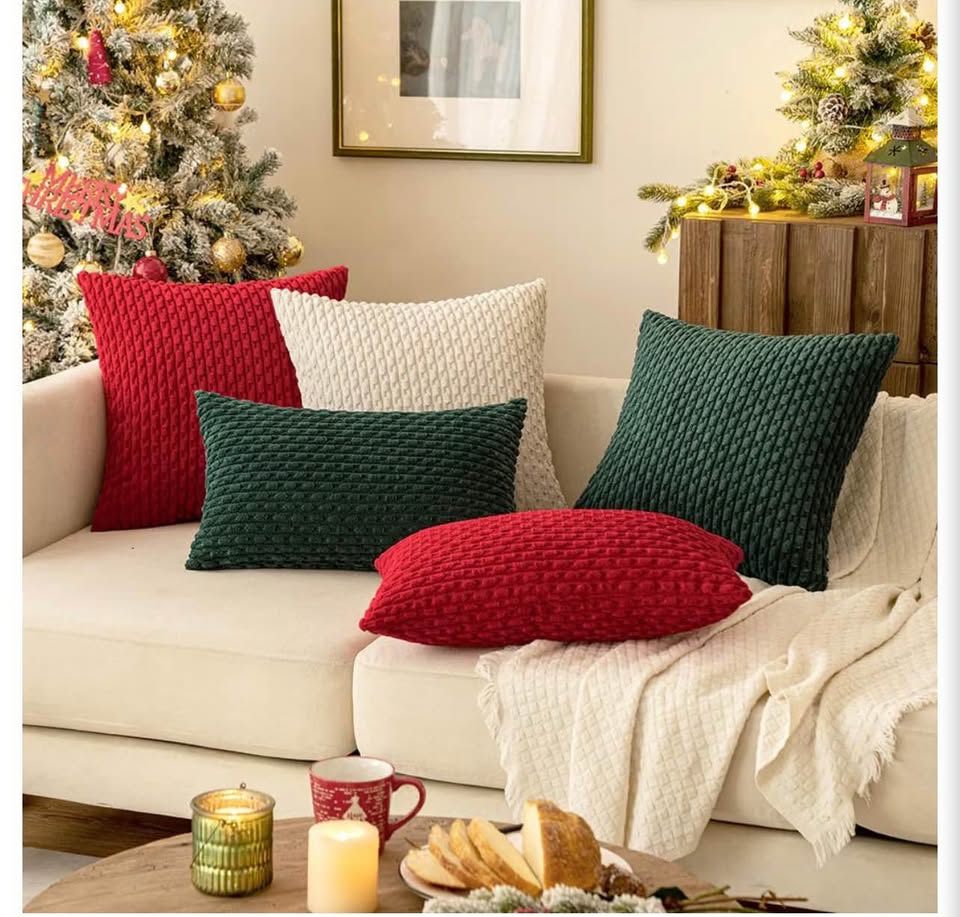 2-pack Textured Square Throw Pillow Covers20x20inch