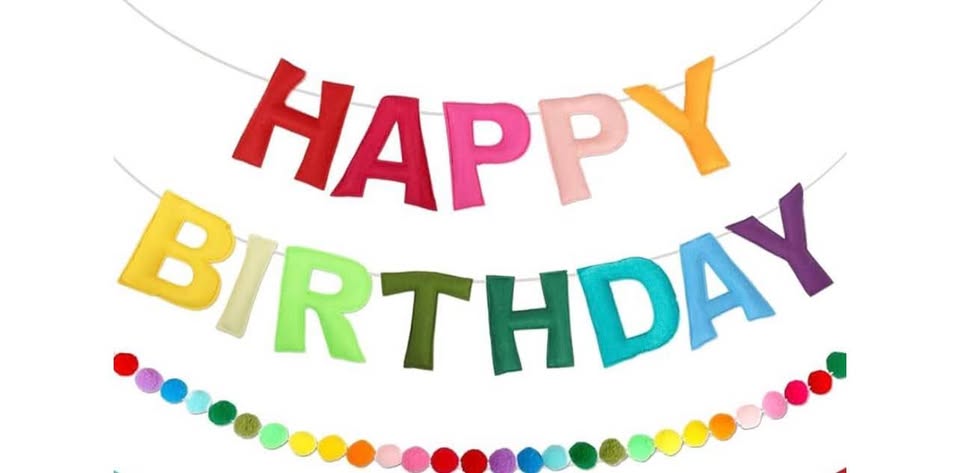 Pre-Strung Happy Birthday Banner - Felt Ball Garland -Pastel Happy Birthday Part