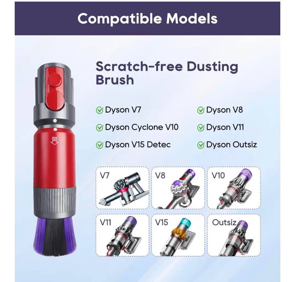 Traceless Scratch-free Dusting Brush Compatible with Dyson V15 V11 V10 V12 Gen 5