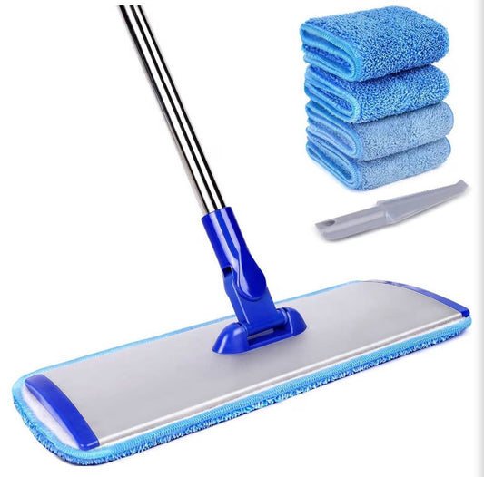 18" Microfiber Floor Mop with 4 Washable Pads