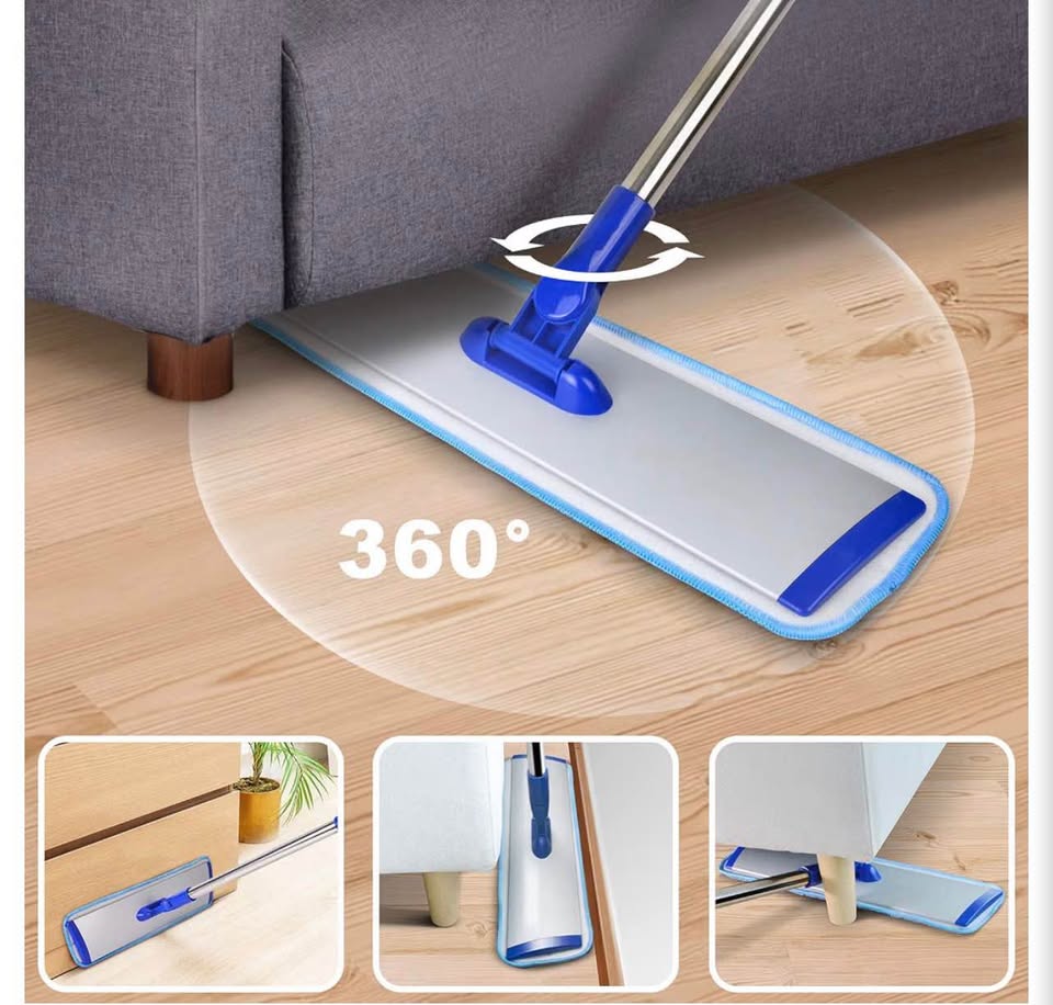 18" Microfiber Floor Mop with 4 Washable Pads