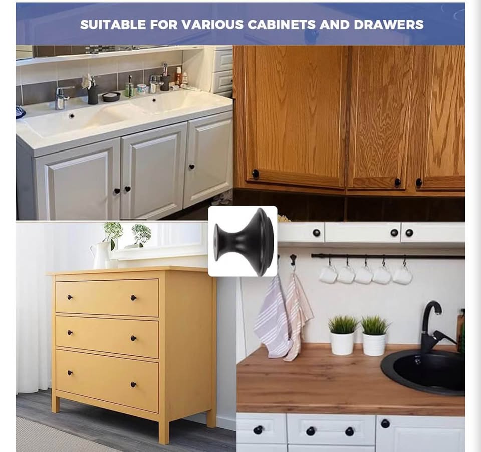 12-Pack Matte Black Cabinet Knobs