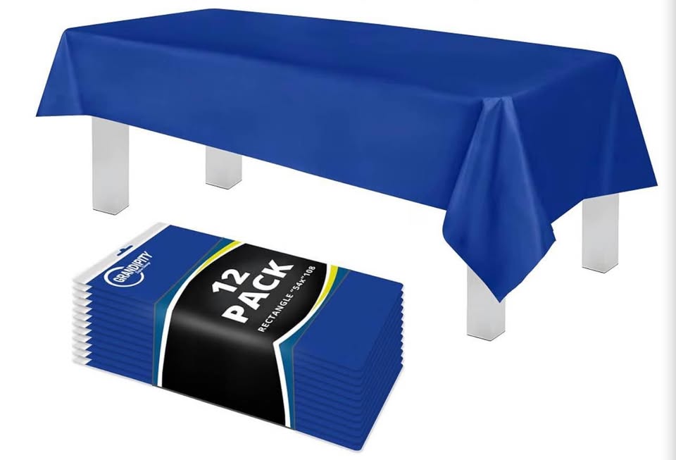 12-pack Heavy Duty Plastic Tablecover 54x
108 inch