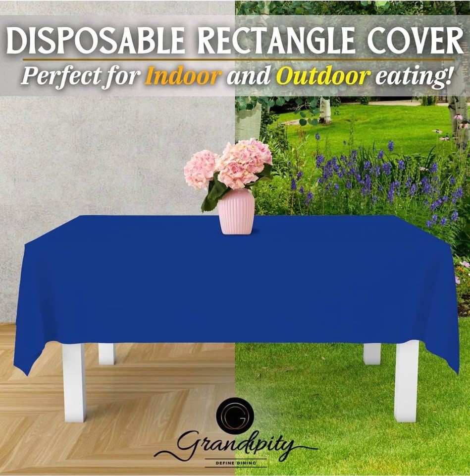 12-pack Heavy Duty Plastic Tablecover 54x
108 inch
