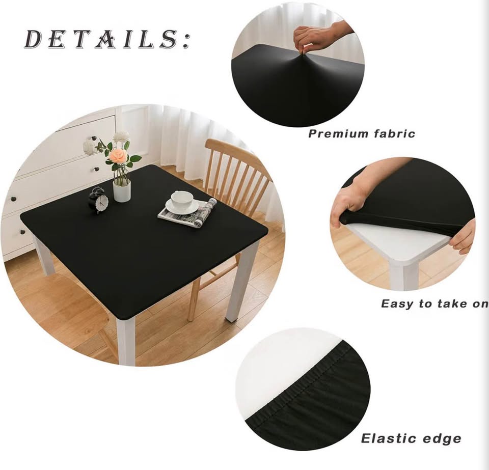 Black Spandex Square Table Cover